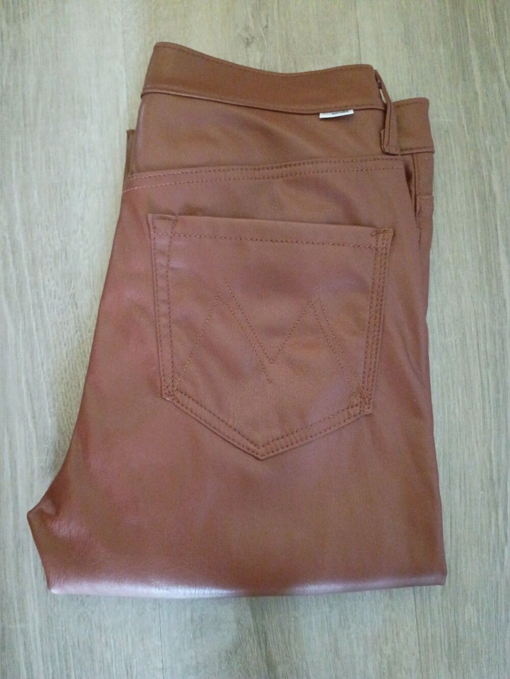 MOTHER The Mid Rise Dazzler Ankle Pants in Cognac Brown - Picture 2 of 6